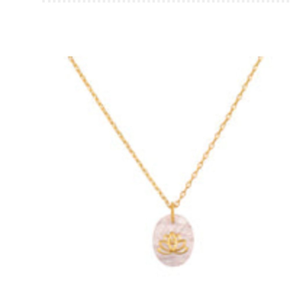 Rose Quartz Lotus Necklace